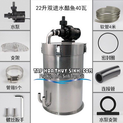 LỌC THÙNG INOX PHI 268 BƠM MAIRNE DC4000 phiên bản phổ thông 2in 1 out LỌC THÙNG INOX PHI 268 BƠM MAIRNE DC4000 phiên bản phổ thông 2in 1 out