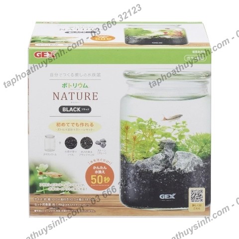 Bộ hồ tiểu cảnh thủy tinh - Gex Bottlium Nature Set Black Bộ hồ tiểu cảnh thủy tinh - Gex Bottlium Nature Set Black