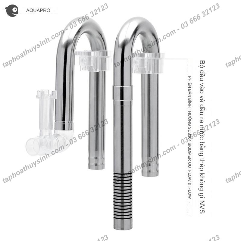 Bộ in out inox Aquapro Mini Skimmer 12, 16 mm Bộ in out inox Aquapro Mini Skimmer 12, 16 mm