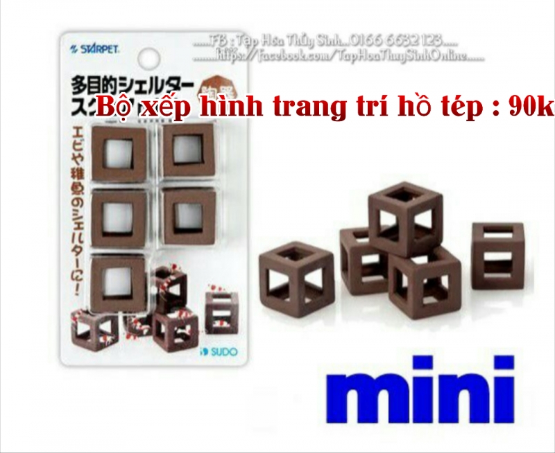 Bộ đồ chơi hình vuông cho bể tép Bộ đồ chơi hình vuông cho bể tép