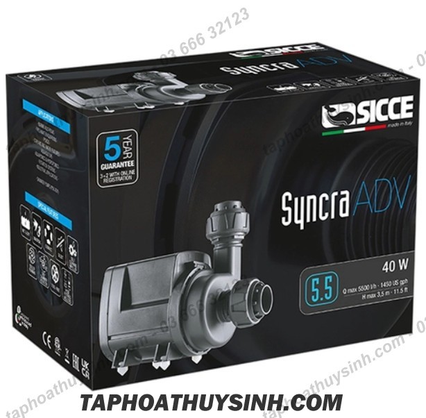 Máy bơm nước - Sicce Syncra ADV 9.0 - 9.000 l/h - 90W - BH 3 NĂM Máy bơm nước - Sicce Syncra ADV 9.0 - 9.000 l/h - 90W - BH 3 NĂM
